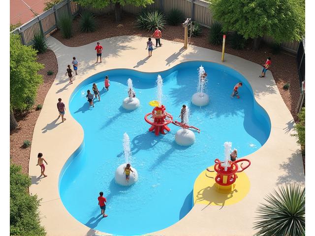 Vibrant interactive splash pad with modern features